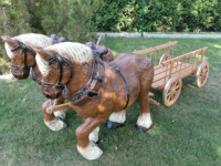 2er Pferdegespann mit Leiterwagen 200 cm lang
