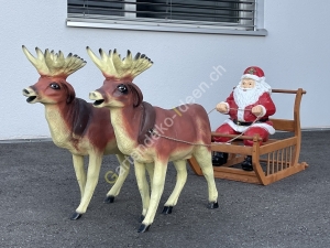 2 Rentiere mit Weihnachtsmann Schlitten, Seite