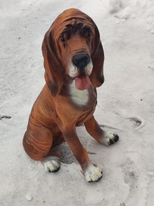 Basset Hundefigur Deko, sitzend, 60 cm hoch