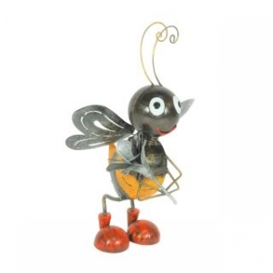 Seite 2 Bienen Figur aus Metall mit Staubwedel 36 cm