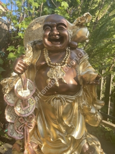 Glücksbuddha Buddhafigur im Garten 49cm 2