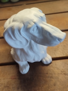 Kleine Hundefigur Dackel zum selber bemalen, 40 cm lang 3