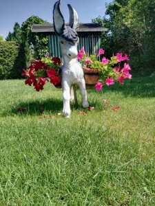 Deko Esel Gartenfigur Pflanzentopf