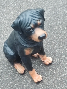 Rottweiler, sitzend, Deko Hundefigur lebensgross, 65 cm hoch 2