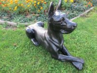 Lebensgrosse Figur - Deutsche Deko Dogge  94 cm schwarz