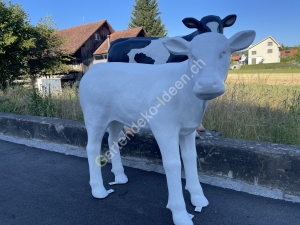 Deko Kalbfigur lebensgross - weiss   2