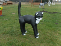grosse schwarze Katze 105 cm hoch, Deko Katzenfigur
