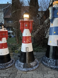 Leuchtturm Roter Sand beleuchtet für den Garten