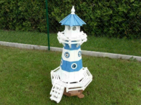 Deko-Leuchtturm beleuchtet in Blau-Weiss 115 cm hoch