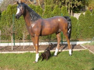 Deko Pferd lebensgross, braun, 190 cm hoch