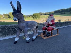 Samichlaus mit Esel und Schlitten 140 cm 1