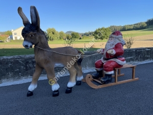 Samichlaus mit Esel und Schlitten 140 cm 6