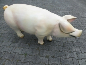Gartenfigur Schwein lebensgross, 131 cm lang 6