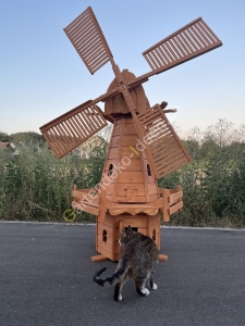 Deko Solar Windmühle Holz, 227 cm XXL