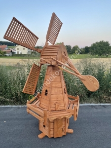 Holländische Gartenwindmühle Holz, 227 cm