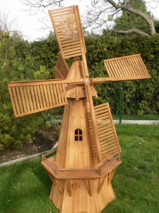 2 Meter hohe Deko Windmühle mit Solar