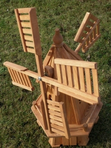 Deko Windmühle Solar, sechseckig, 92 cm hoch