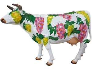 Designfigur Kuh, aufrecht mit Autolack, Variante 11