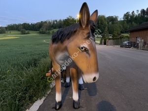 Esel Figur gross mit Wagen gross