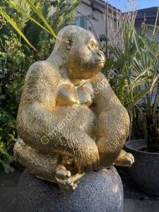 Gorilla Deko XXL gross  in Gold goldig