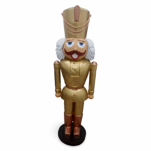 Grosse Nussknackerfigur, Soldat in Gold, 180 cm hoch 3