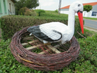 Storchennest Deko mit 1 sitzenden Storc