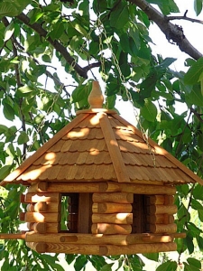 Grosses Vogelhaus zum hängen, Höhe: 52 cm, Ø: 65 cm, Teakfarben