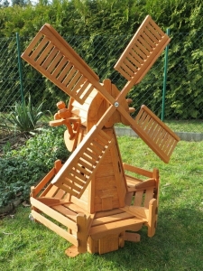 Holländer Windmühle aus Holz für den Garten, 145 cm