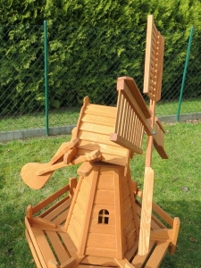 Holländer Windmühle aus Holz für Garten, 145 cm