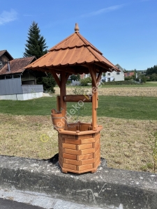 Zierbrunnen aus Holz mit Dach 1.55 Meter 