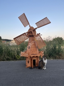 Holländische Windmühle Holz gross, 227 cm