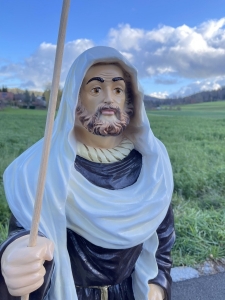 Josef Figur mit Hirtenstock als Oberkoerperansicht
