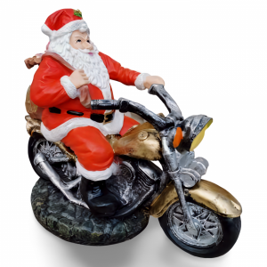 Weihnachtsmann auf Motorrad, 60 cm hoch 1
