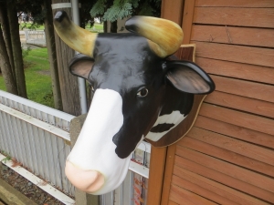 Kuhkopf Wanddeko, schwarz weiss 2