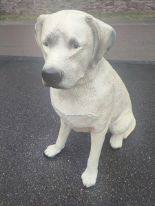 Labrador Retriever Dekohund, sitzend, blond, 65 cm hoch