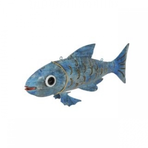 Metallfisch Deko: Deko Fisch Metall blau