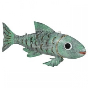 Metallfische Deko: Deko Fisch Metall 17 cm hoch