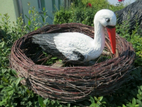 Deko Storch zur Geburt mit Nest 