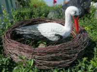 Deko Storch zur Geburt mit Nest  3