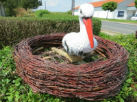 Deko Storch zur Geburt mit Nest  2
