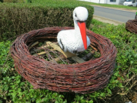 Deko Storch zur Geburt mit Nest  4