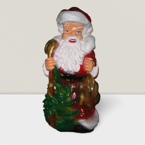 Nikolaus mit Weihnachtsbaum und Sack, 78 cm hoch
