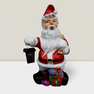 Weihnachtsmann beleuchtet mit Laterne, 78 cm hoch