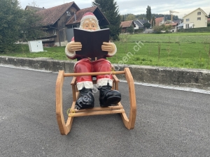 Weihnachtsmann Schlitten mit grossem Nikolaus mit Buch