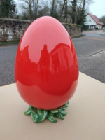 Osterei Deko gross, 54cm hoch in Rot 