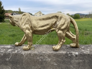  Raubkatze Figur XXL  gold