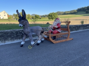 Deko Samichlaus Schlitten und Esel von vorne 2