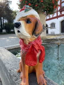 Weihnachtsdeko Deko Figur Hund 46 cm hoch