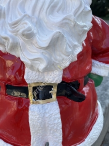 Weihnachtsmann Figur mit Laterne aussen, Mantel