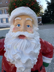 Weihnachtsmann Deko mit Laterne aussen, Gesicht mit Bart